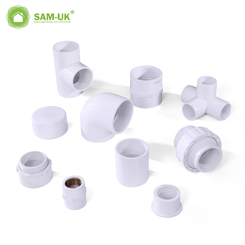 sam-uk Factory wholesale high quality plastic pvc pipe plumbing fittings manufacturers 90 degree pvc reducing tee pipe fittings