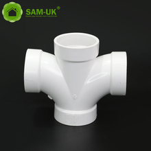 Drainage Coupling Plumbing Pvc Double Sanitary Tee 4 Inch Plastic High Pressure Water Pipe Fitting
