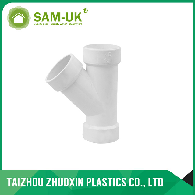 Factory wholesale high quality pvc pipe plumbing fittings manufacturers plastic PVC y-tee pipe fitting