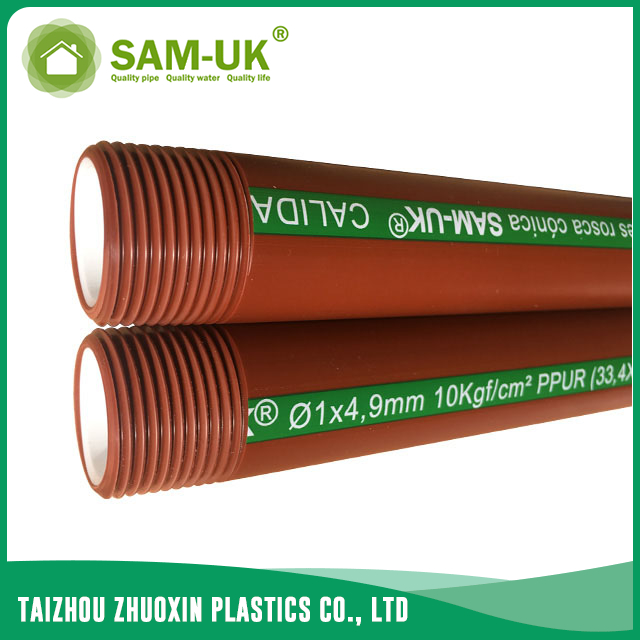 Two colors PPH threaded pipe for hot water supply