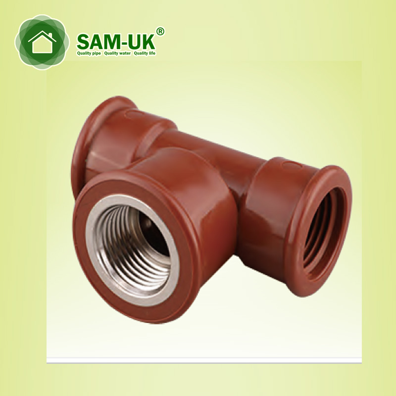 Red-brown PPH Female Coupling with Brass for Hot Water